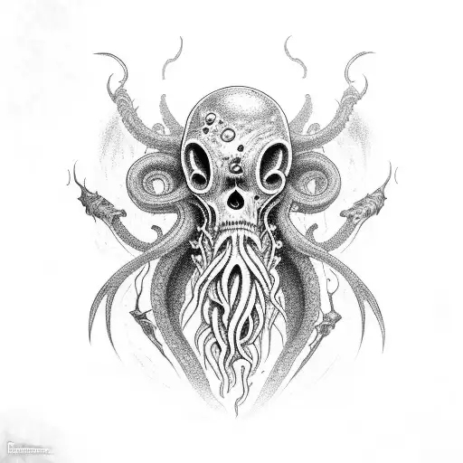 Lovecraft inspired but not cthulu  tattoo design idea