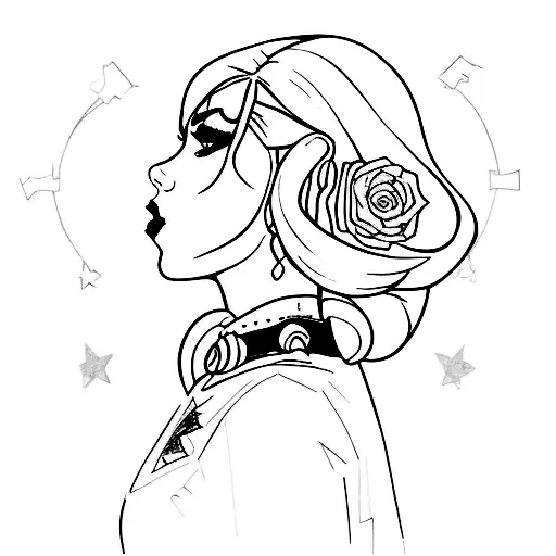 something feminine related to Halsey (the singer) or Harley Quinn tattoo design idea