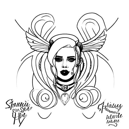 something feminine related to Halsey lyrics (the singer) or Harley Quinn tattoo design idea
