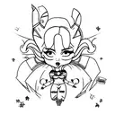 something feminine related to Halsey (the singer) or Harley Quinn tattoo design idea