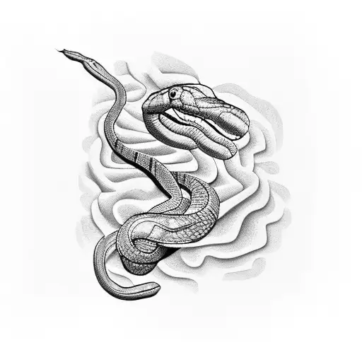  snake skin tattoed over the palm, it begins from knukles and ends on top of the wrist with medus head tattoo design idea