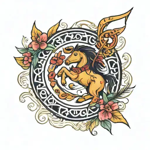 Sagittarius zodiac sign Polynesia tattoo design idea