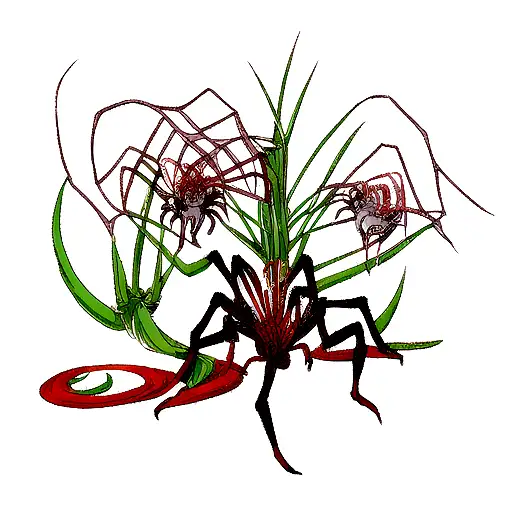 spider lillies surrounding a dragon  tattoo design idea