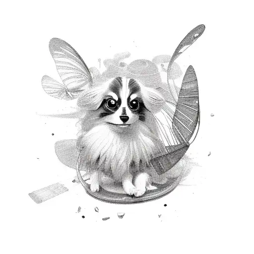 papillon et géométrie  tattoo design idea