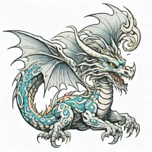 wispy dragon tattoo design idea