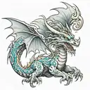 wispy dragon tattoo design idea