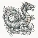 wispy dragon tattoo design idea
