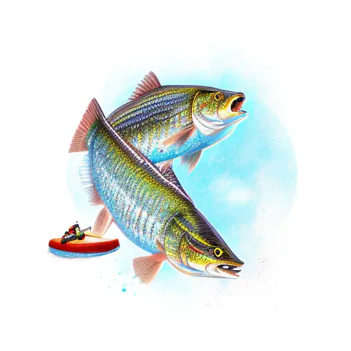 Perch Pike and Zander tattoo design idea