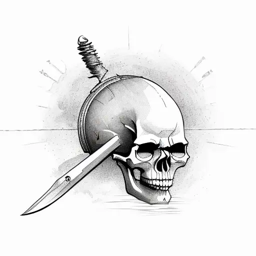 skull Vietnam marine tattoo design idea