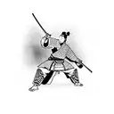 A samurai warrior practicing martial arts tattoo design idea