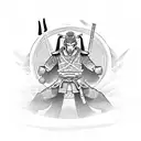 A samurai warrior practicing martial arts tattoo design idea