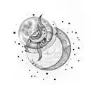 sol y luna tattoo design idea