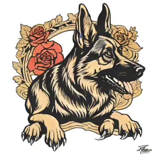 German shepherd  tattoo design idea