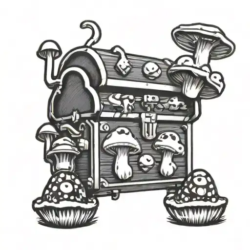 super mario chest mushrooms tattoo design idea