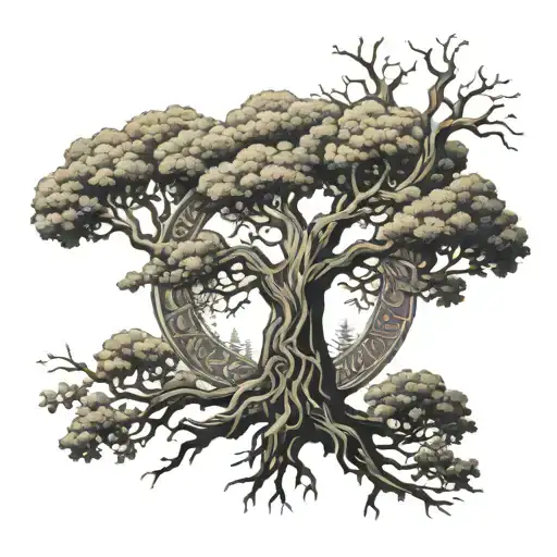 family tree 4w crest oak tree tattoo design idea