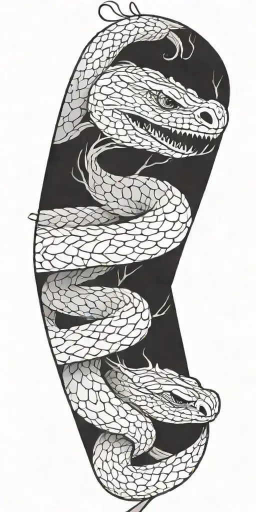 tree branch with cobra wrapping around it   tattoo design idea