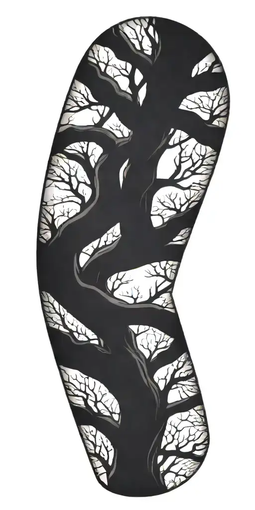 tree branch arm sleeve tattoo design idea