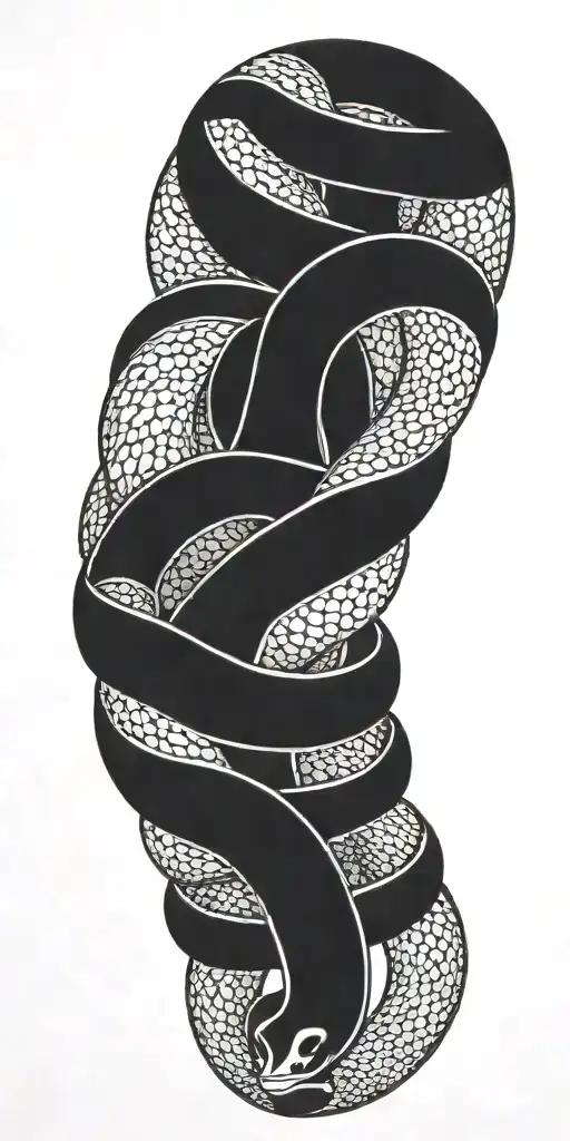 snake wrapping around arm tattoo design idea