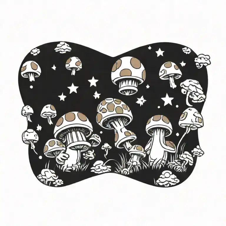 super mario mushroooms  tattoo design idea