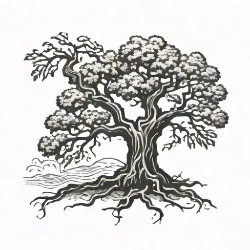  tree 4w crest oak tree tattoo design idea