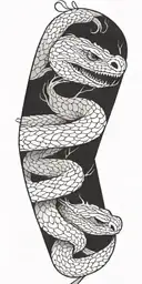 tree branch with cobra wrapping around it   tattoo design idea
