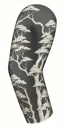 tree bark arm sleeve with snake tattoo design idea