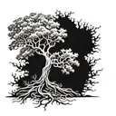 oak tree tattoo design idea