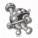 super mario mushroooms  tattoo design idea