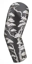 tree bark arm sleeve with snake tattoo design idea