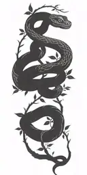 tree trunk with snake coiling around it tattoo design idea