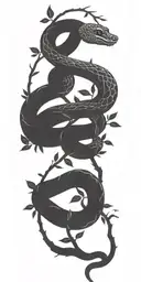 tree trunk with snake coiling around it tattoo design idea