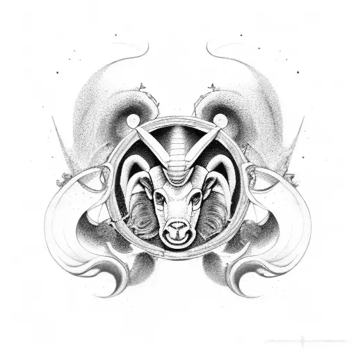 number 11 combined with aries sign tattoo design idea