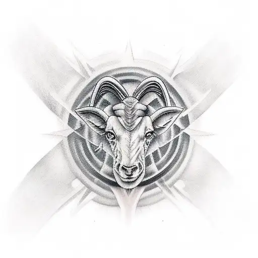 number 11 combined with aries sign tattoo design idea