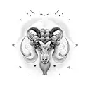 number 11 aries sign tattoo design idea