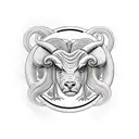 number 11 combined with aries sign tattoo design idea