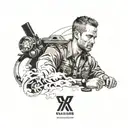 Paul walker R34 fading tattoo design idea