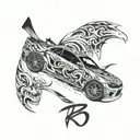 Paul walker R34 fading tattoo design idea