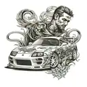 Paul walker supra mk4 tattoo design idea