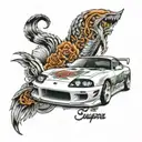 Paul walker supra mk4 tattoo design idea