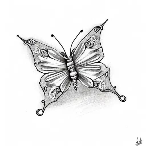 Anchor became butterflies  tattoo design idea