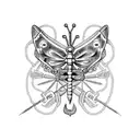 Anchor became butterflies  tattoo design idea