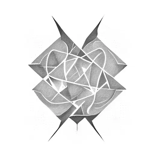 Abstract geometric design incorporating the word 'feminist' in a bold and empowering way tattoo design idea