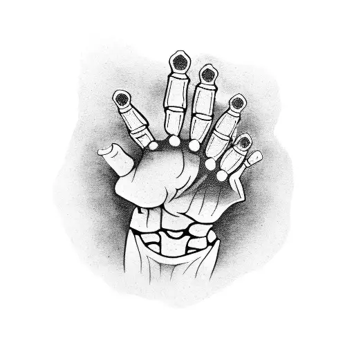 Skeleton hand holding the New Hampshire State Seal tattoo design idea