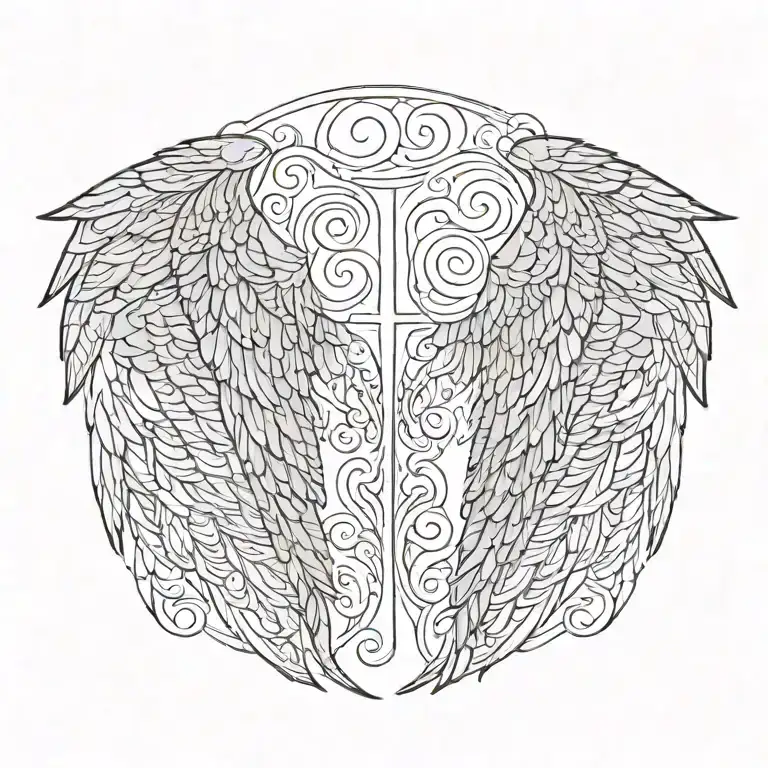 Angel wings tattoo design idea