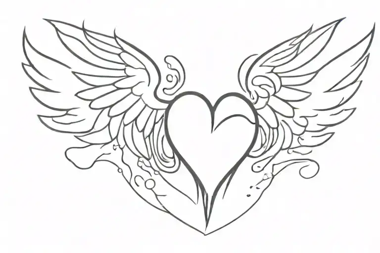 heart with wings tattoo design idea