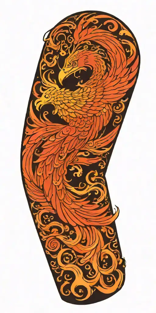 giant phoenix tattoo design idea