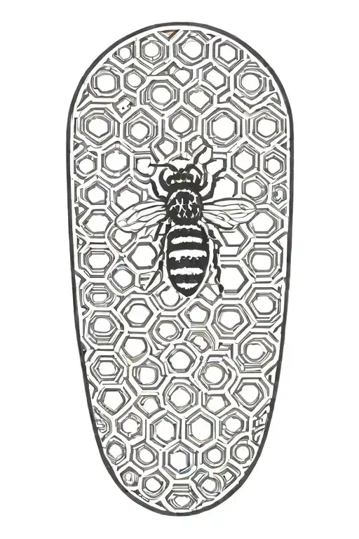 simple honeycomb without bees tattoo design idea