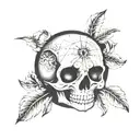 skull inside of a sun tattoo design idea