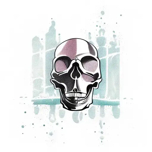 skull and paddleboard  tattoo design idea
