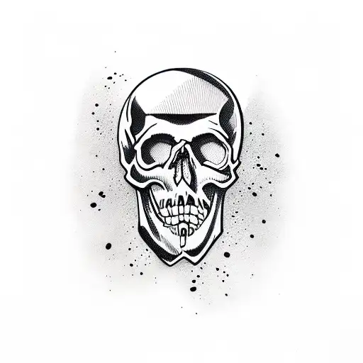 skull and paddleboard  tattoo design idea